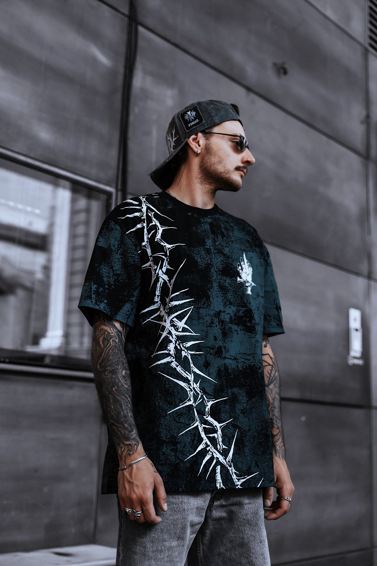Middle Finger Up (Blue) - Customized Regular T-Shirt 200GSM