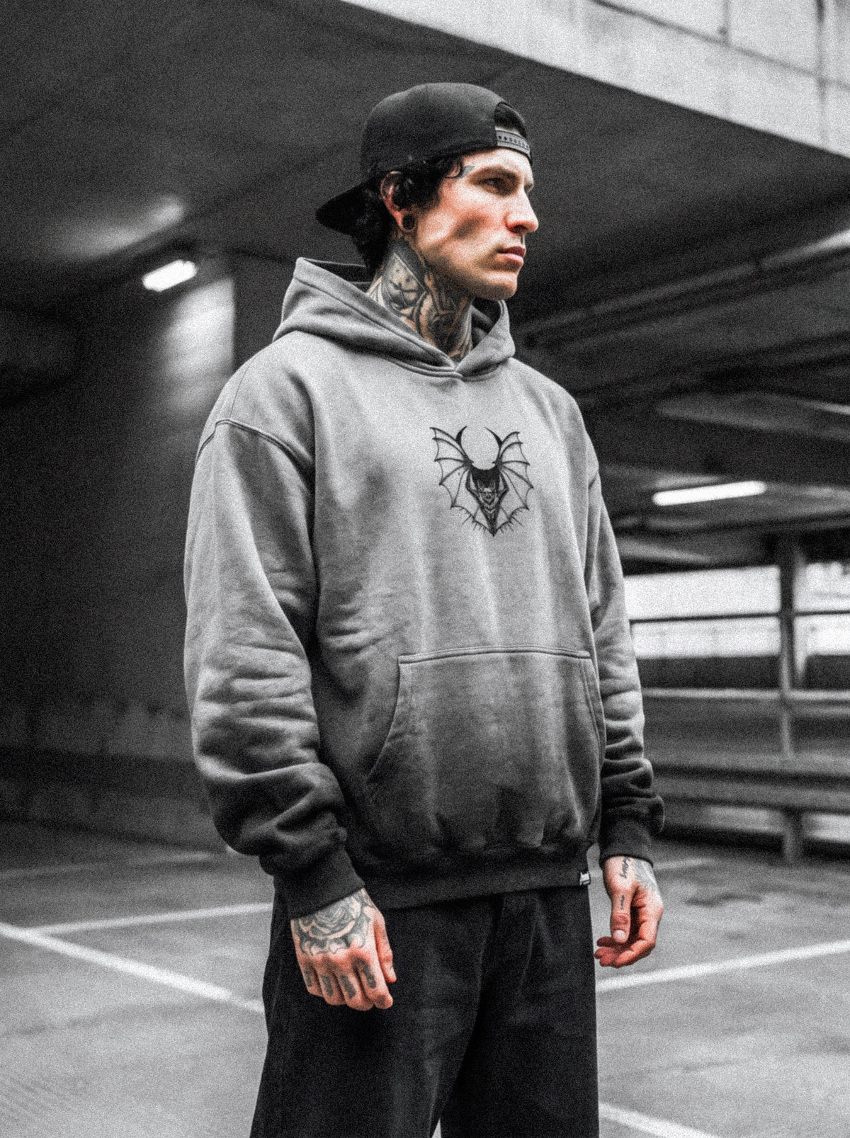 Moonthirst (Grey Grunge) - Oversized Hoodie (350GSM)