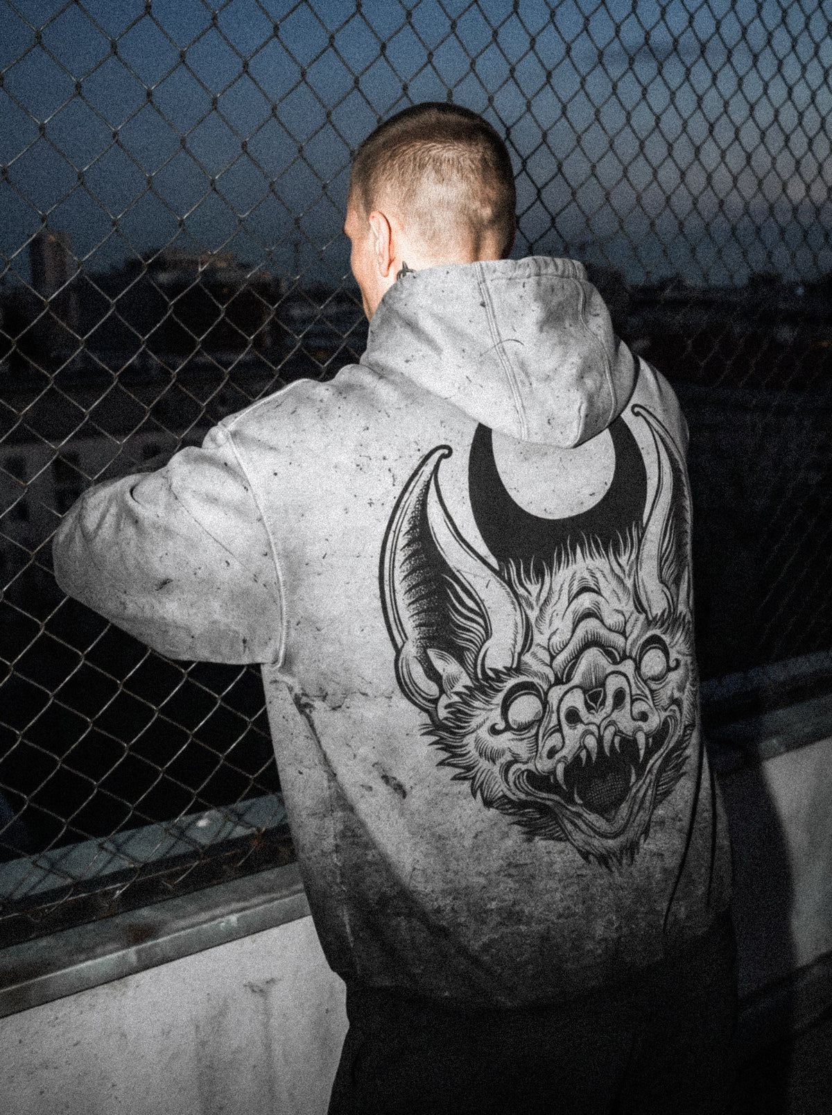 Moonthirst (Grey Grunge) - Oversized Hoodie (350GSM)