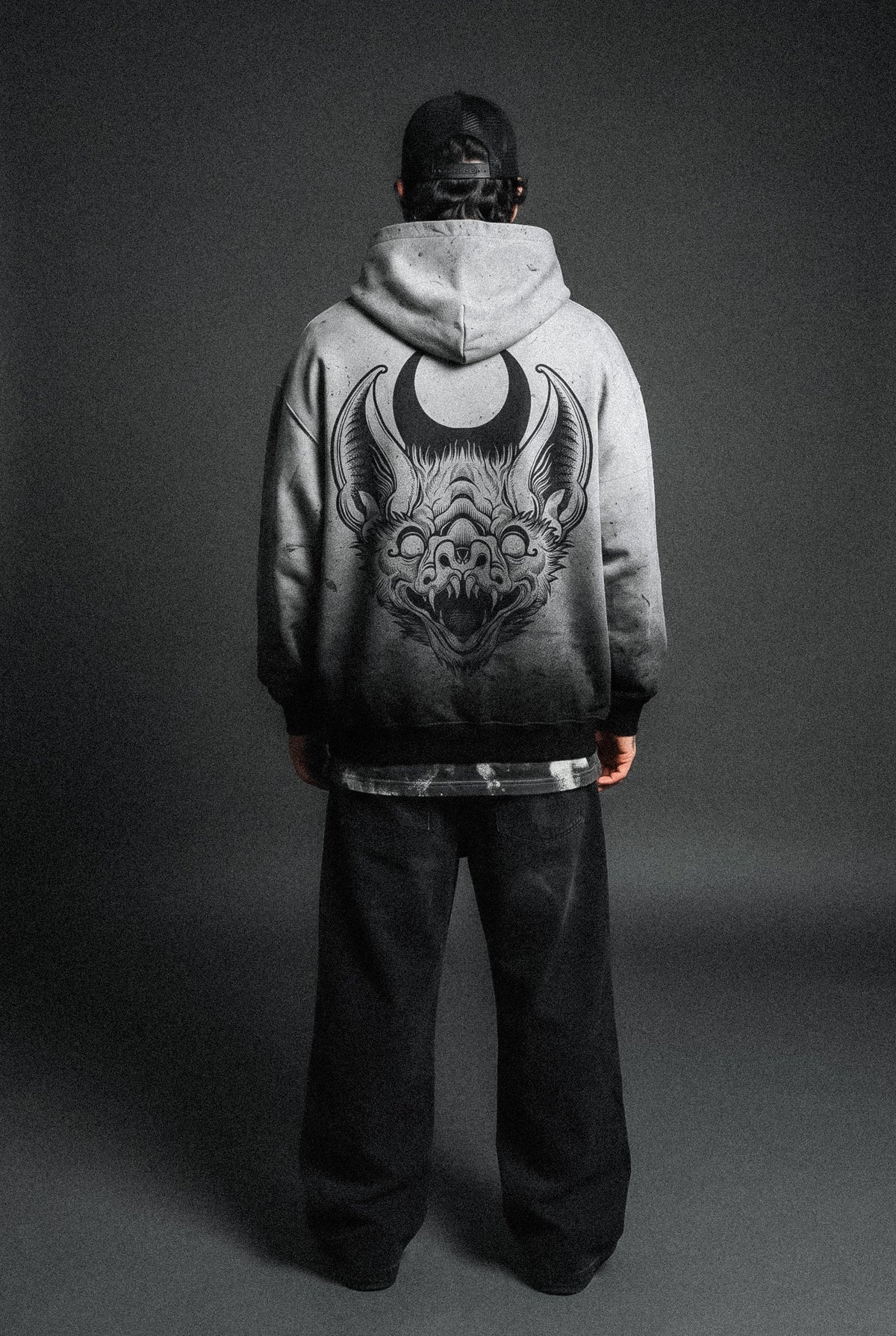 Moonthirst (Grey Grunge) - Oversized Hoodie (350GSM)