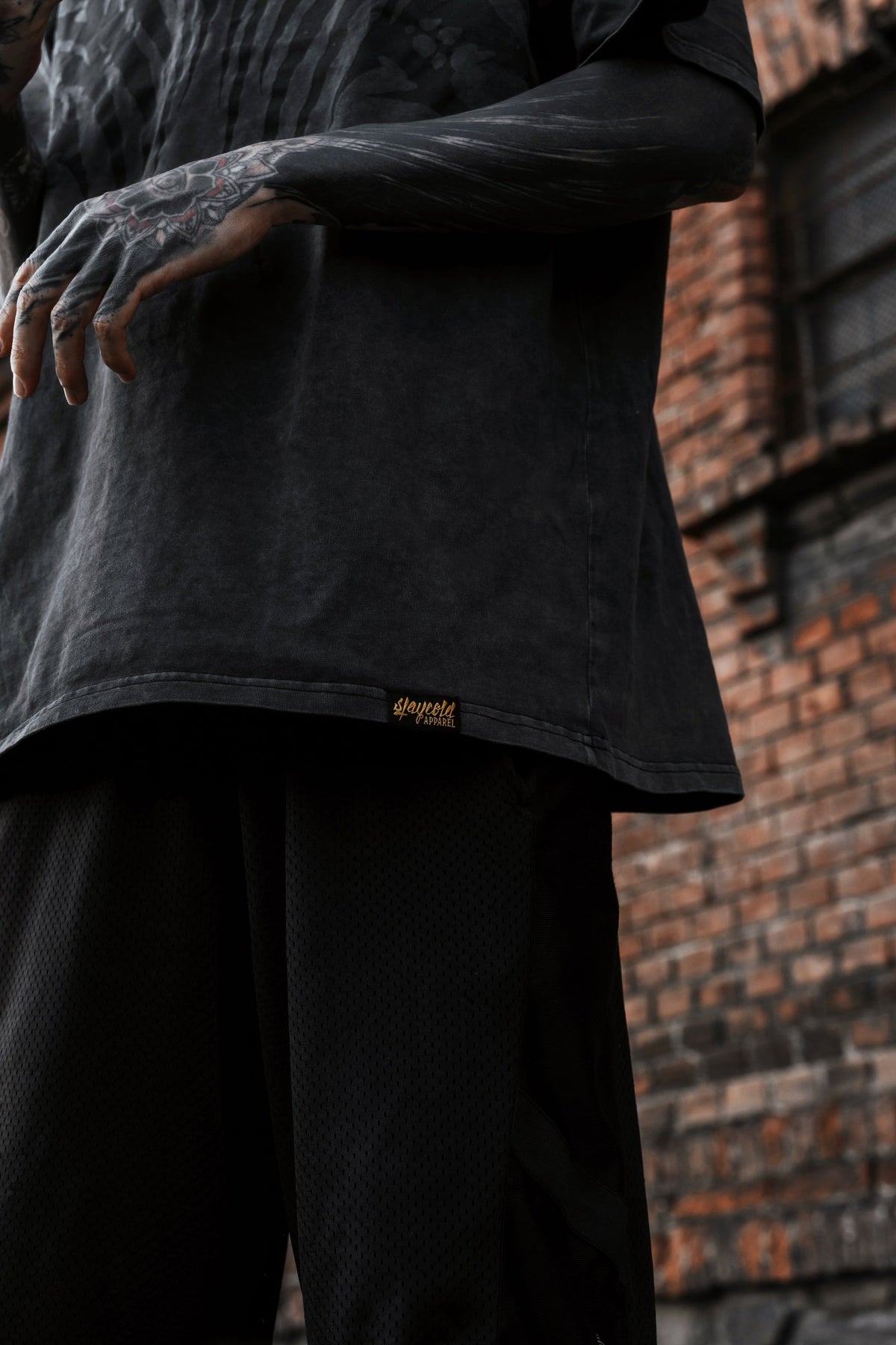 Necroblade (Black) - Heavy Oversized T-Shirt Acid Washed 250GSM