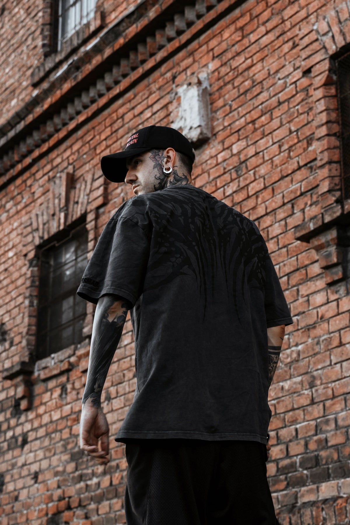 Necroblade (Black) - Heavy Oversized T-Shirt Acid Washed 250GSM