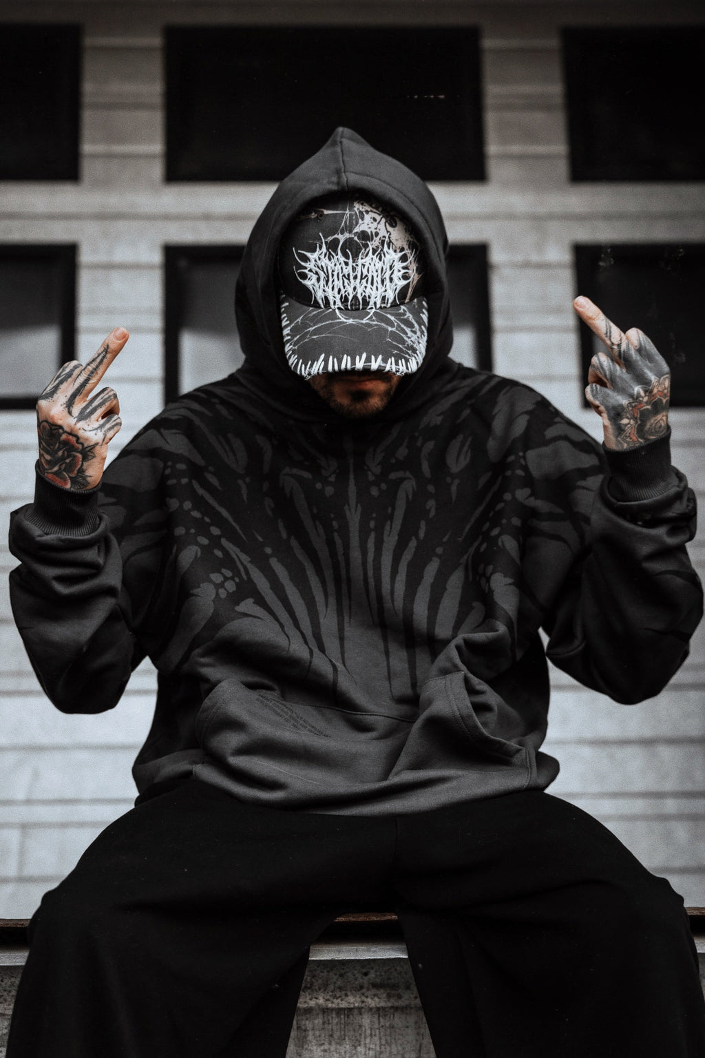 Necroblade (Dark Grey) - Heavy Oversized Hoodie (400GSM)