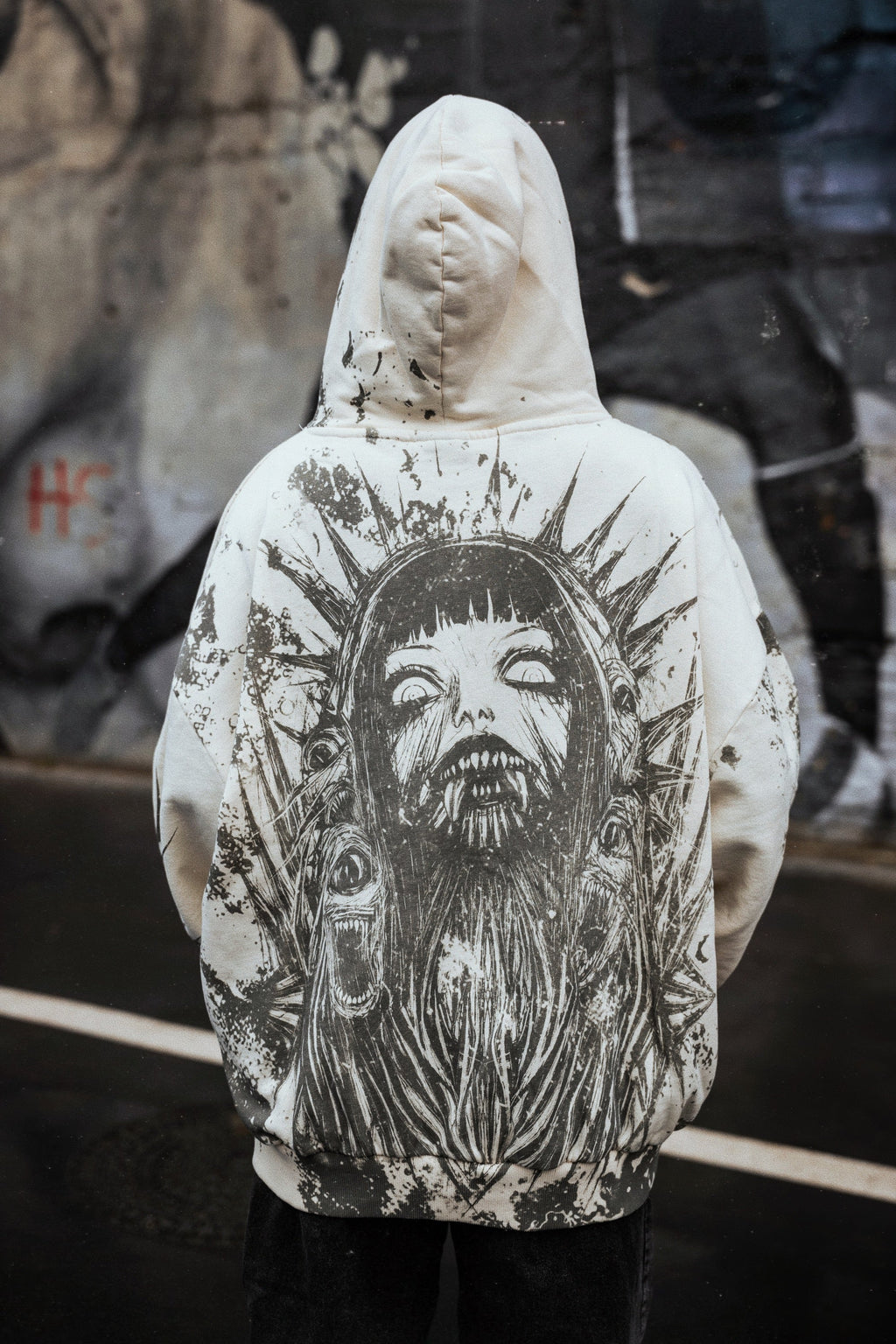 Pale Malice (Beige) - Oversized Hoodie (350GSM)