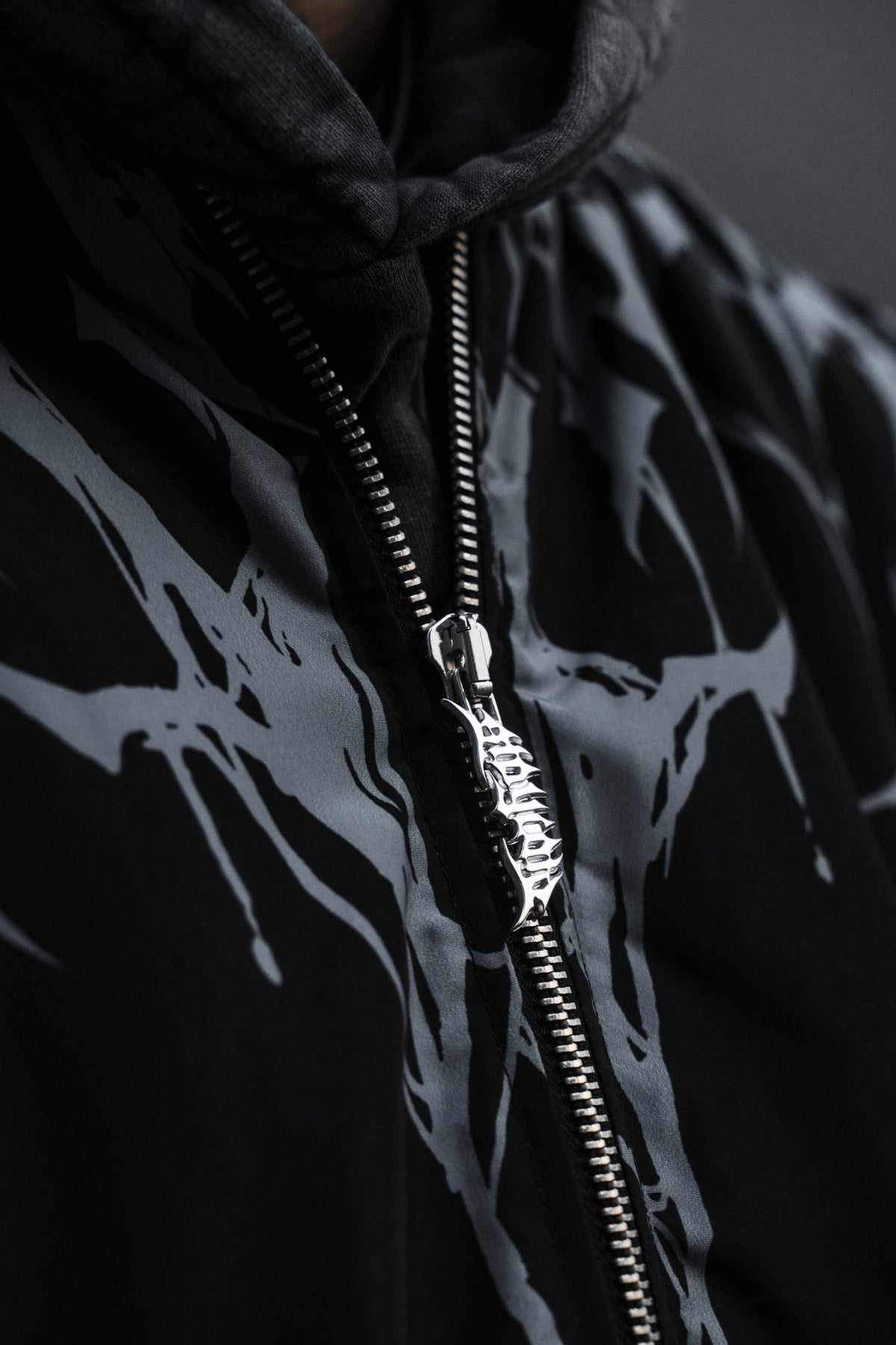 Reign Of Blood (Grey) - Bomber Jacket (Acid Washed)