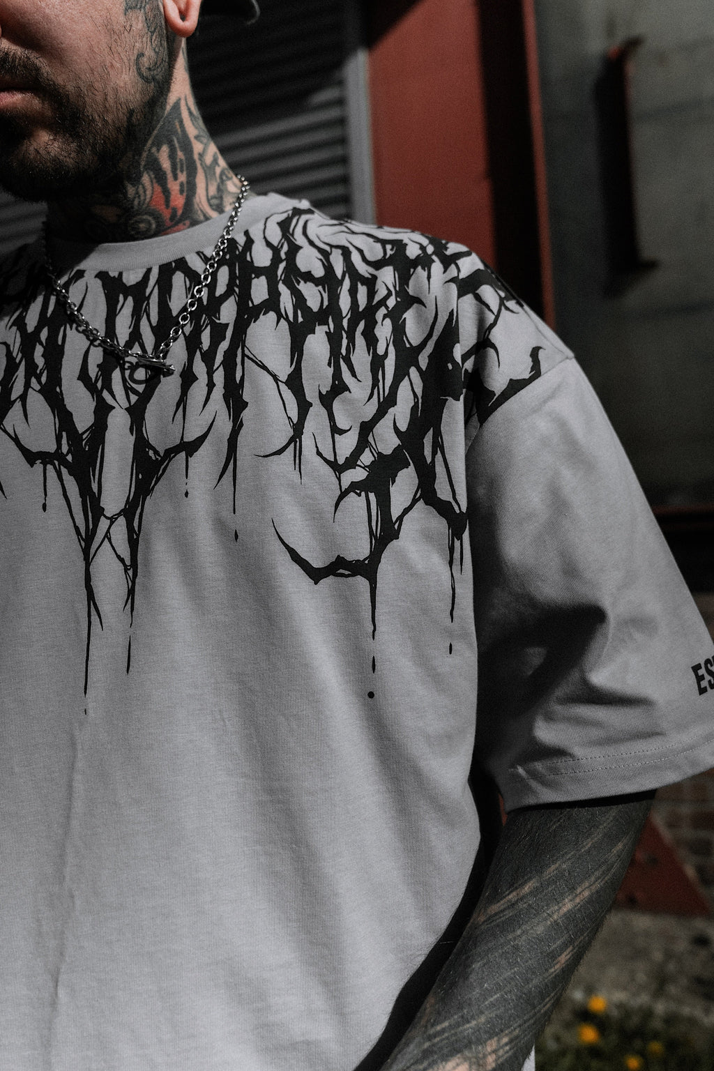 Reign Of Blood (Grey) - Oversized T-Shirt (200GSM)