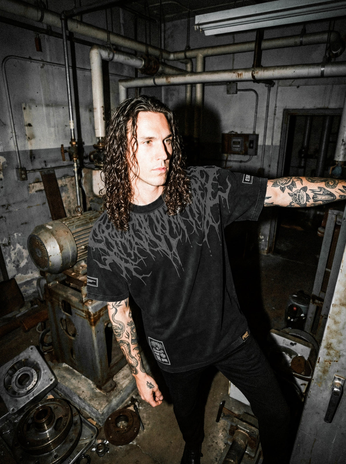 Reign Of Blood (Grey Acid Washed) - Heavy Oversized T-Shirt (250GSM)