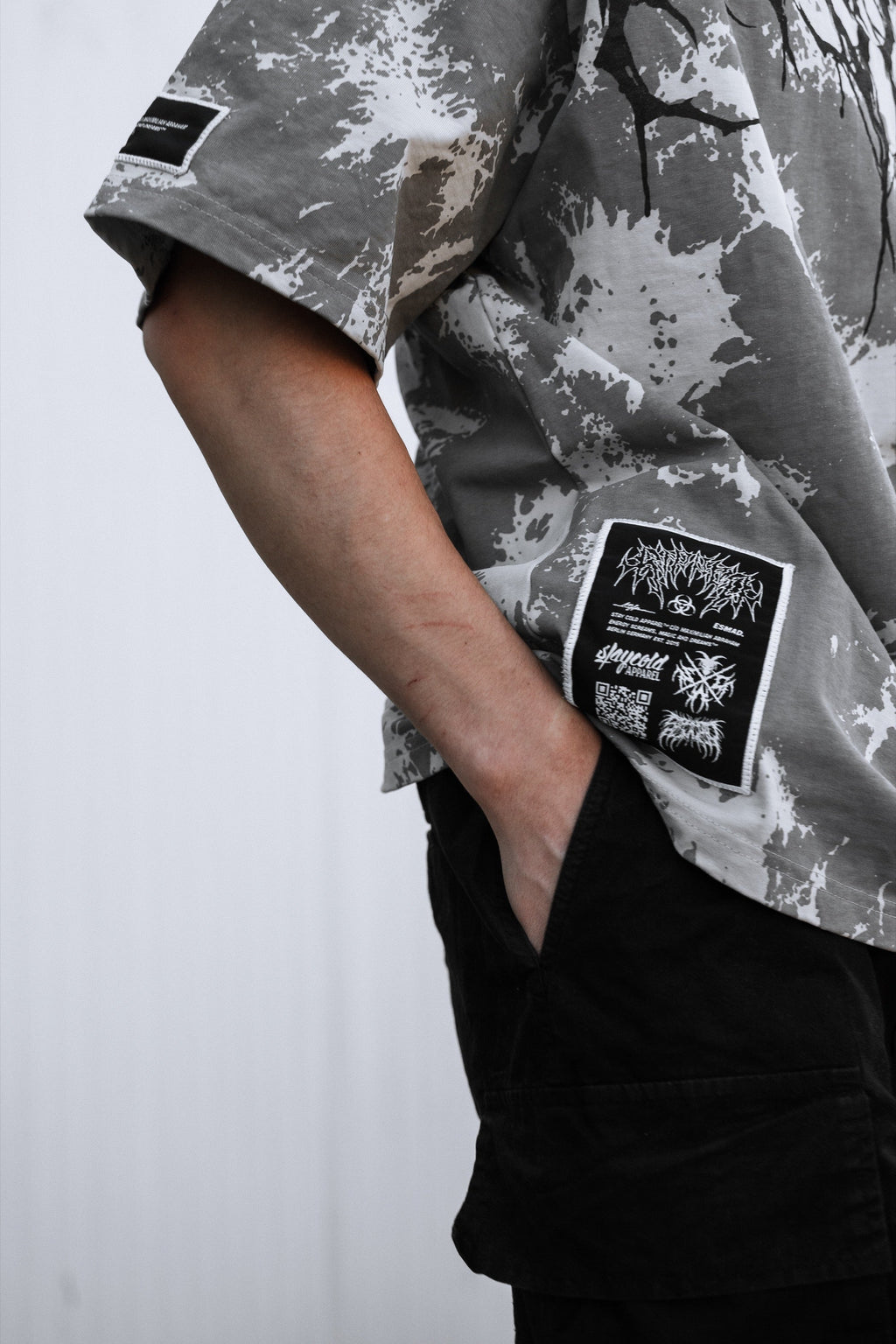 Reign Of Blood (Light Grey) - Heavy Oversized T-Shirt (tie dye) 250GSM