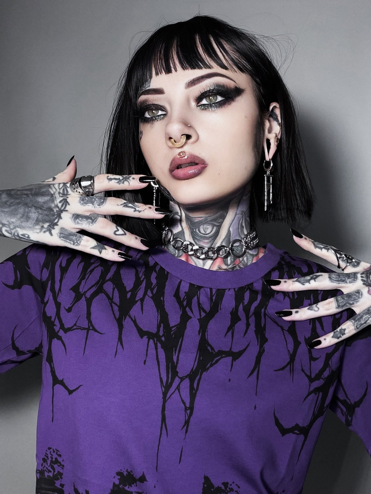 Reign Of Blood (Purple) - Crop T-Shirt (200GSM)