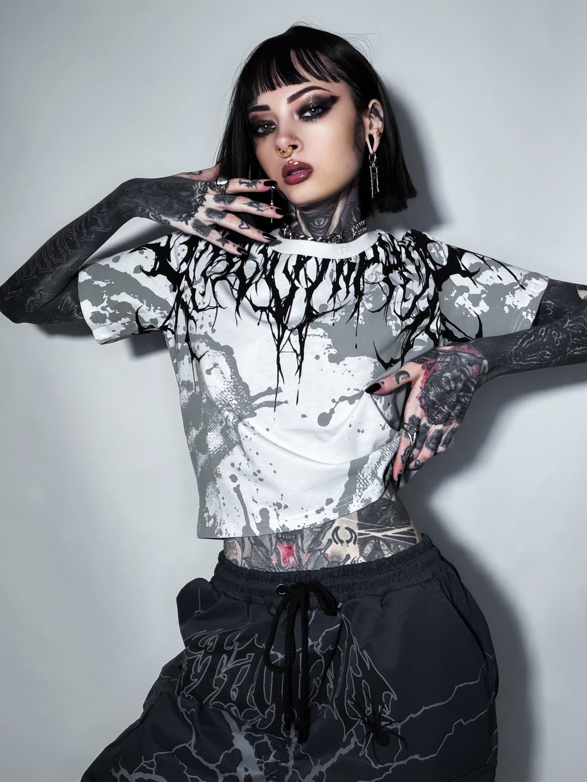 Reign Of Blood (White) - Crop T-Shirt (200GSM)