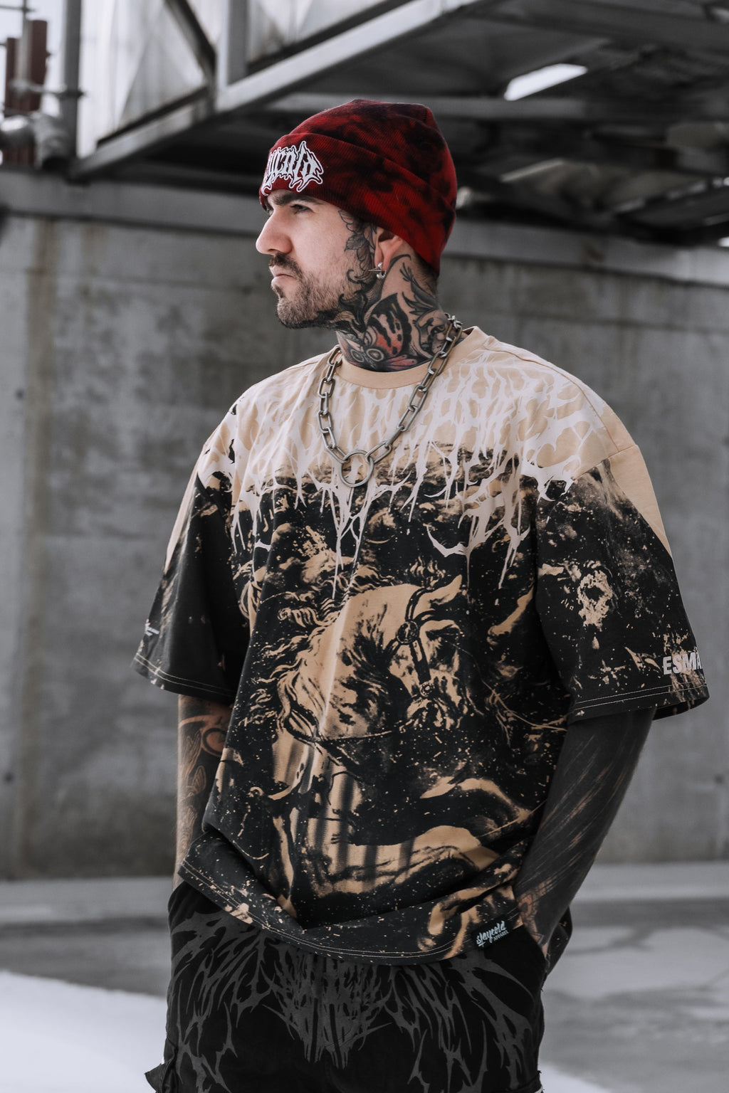 Reign Of Blood (Beige) - Oversized T-Shirt (200GSM)