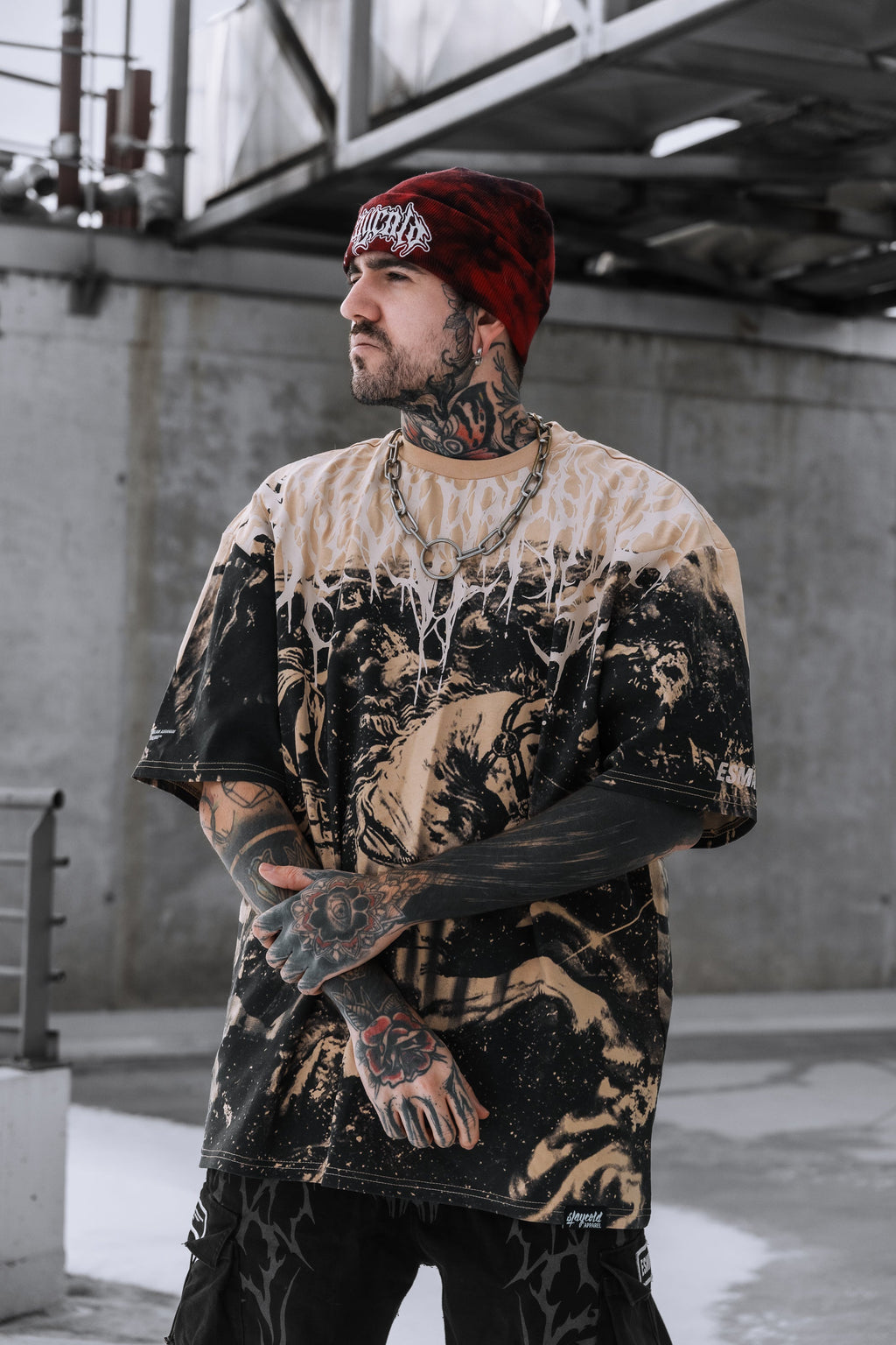 Reign Of Blood (Beige) - Oversized T-Shirt (200GSM)
