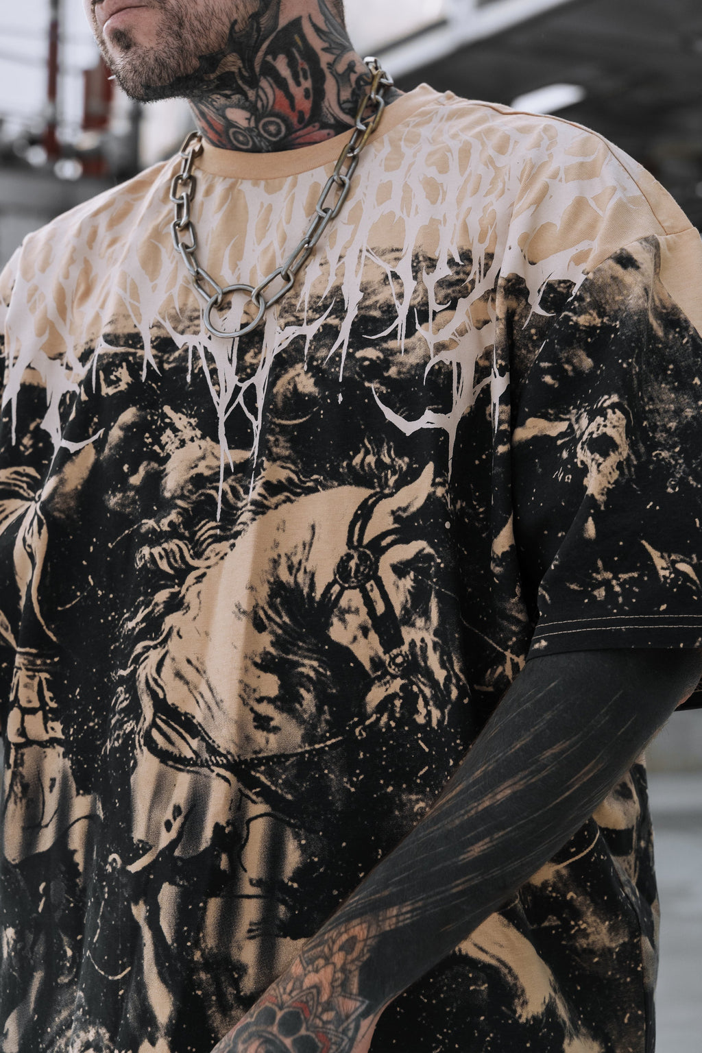 Reign Of Blood (Beige) - Oversized T-Shirt (200GSM)