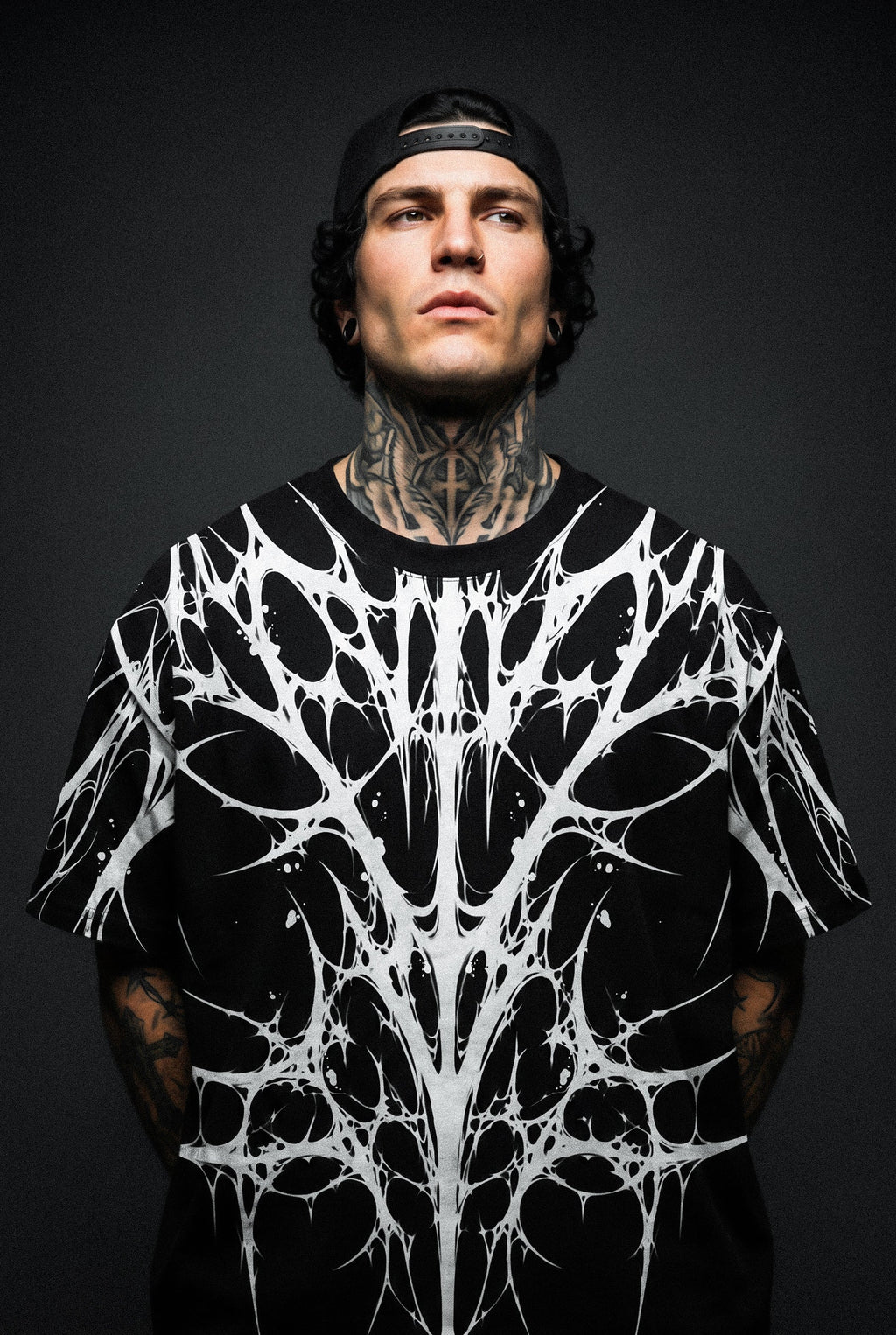 Ripcage (Black) - Heavy Oversized T-Shirt (250GSM)