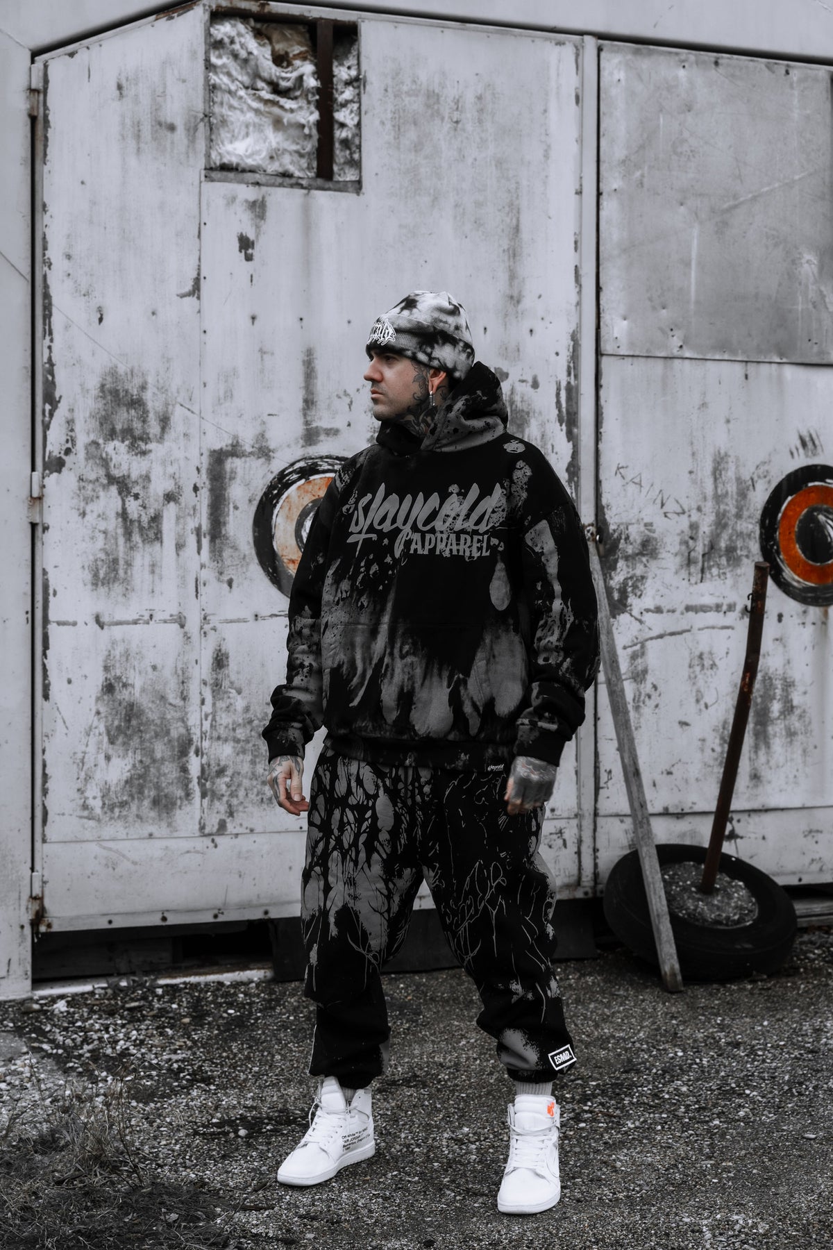 Stay Cold Logo (Grey Dye) - Oversized Hoodie (350GSM)