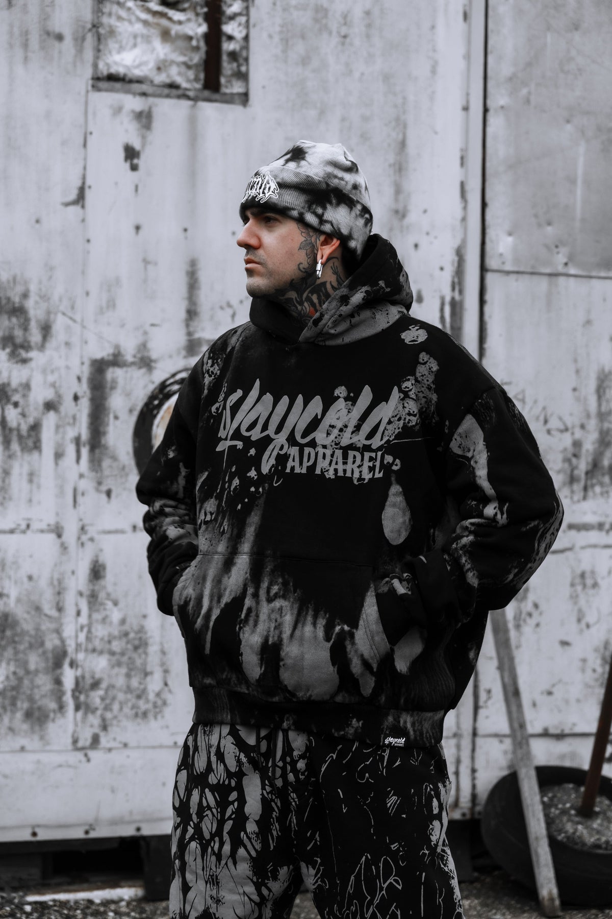 Stay Cold Logo (Grey Dye) - Oversized Hoodie (350GSM)