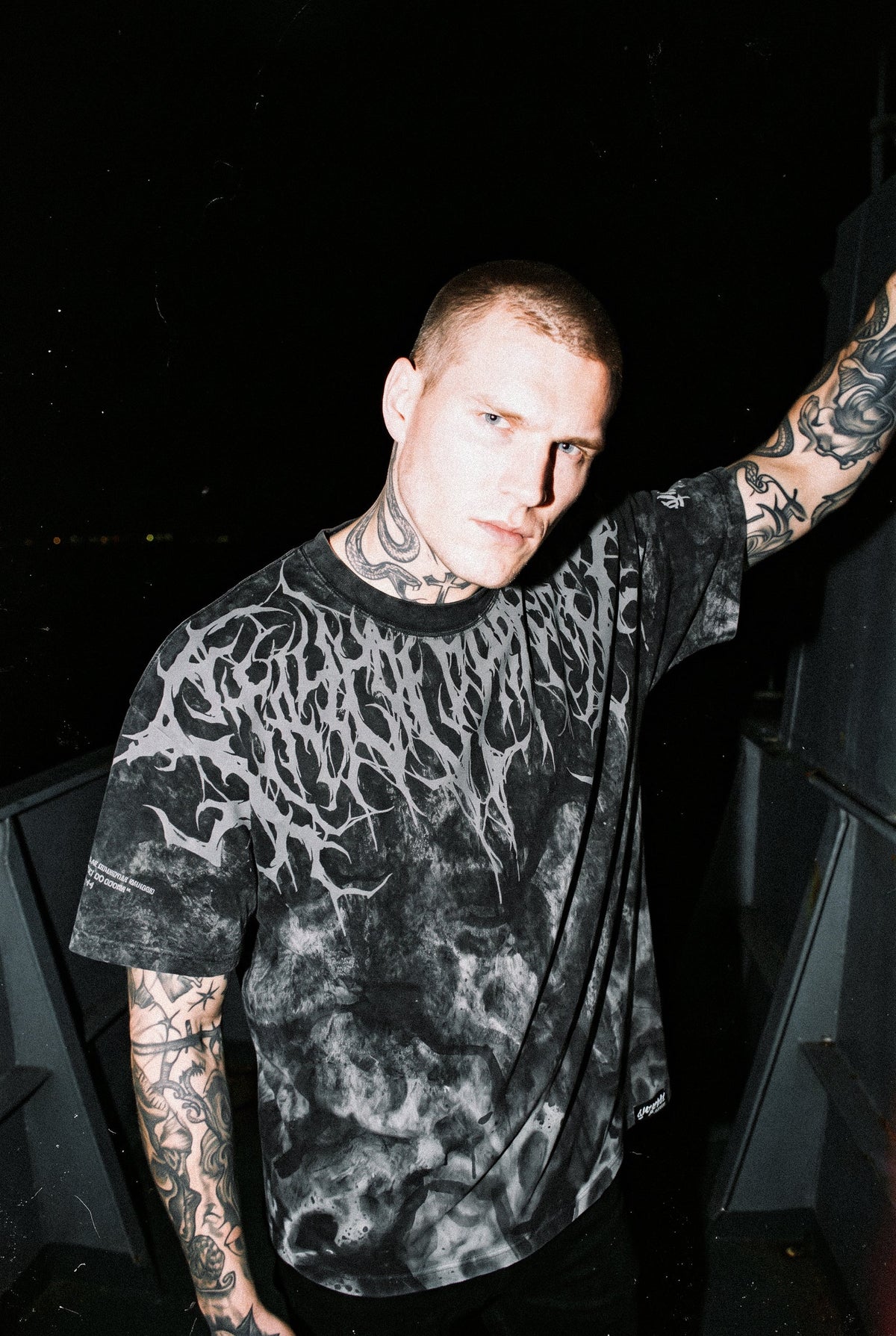 Slasher (Grey) - Heavy Oversized T-Shirt (250GSM)