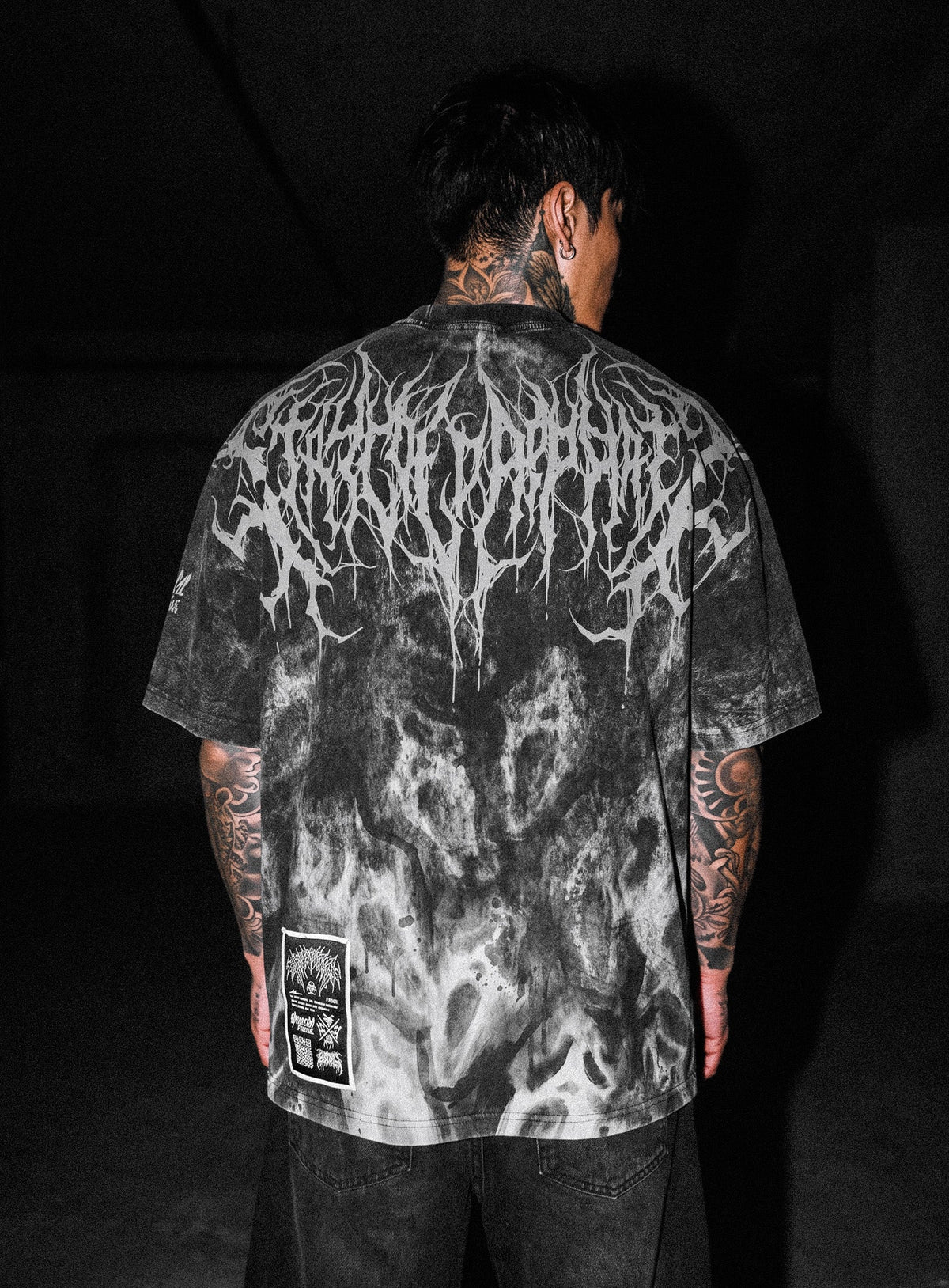 Slasher (Grey) - Heavy Oversized T-Shirt (250GSM)