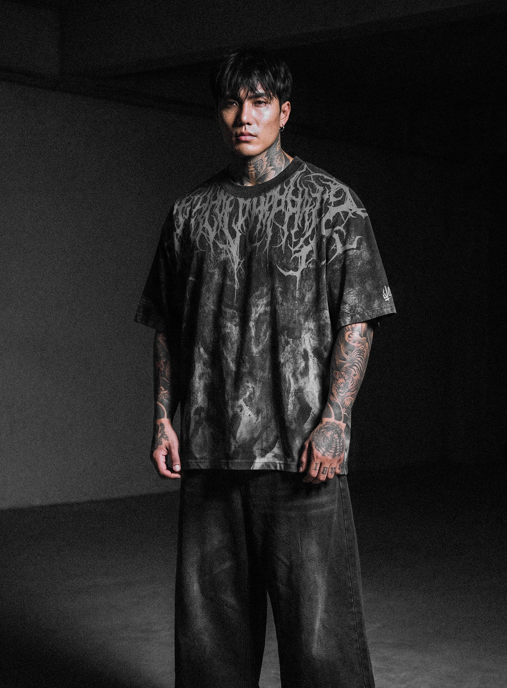 Slasher (Grey) - Heavy Oversized T-Shirt (250GSM)