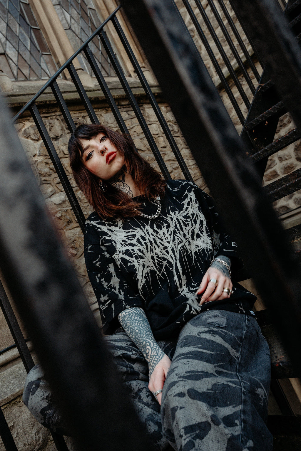 Spinebreaker (Black) - Oversized T-Shirt (200GSM)