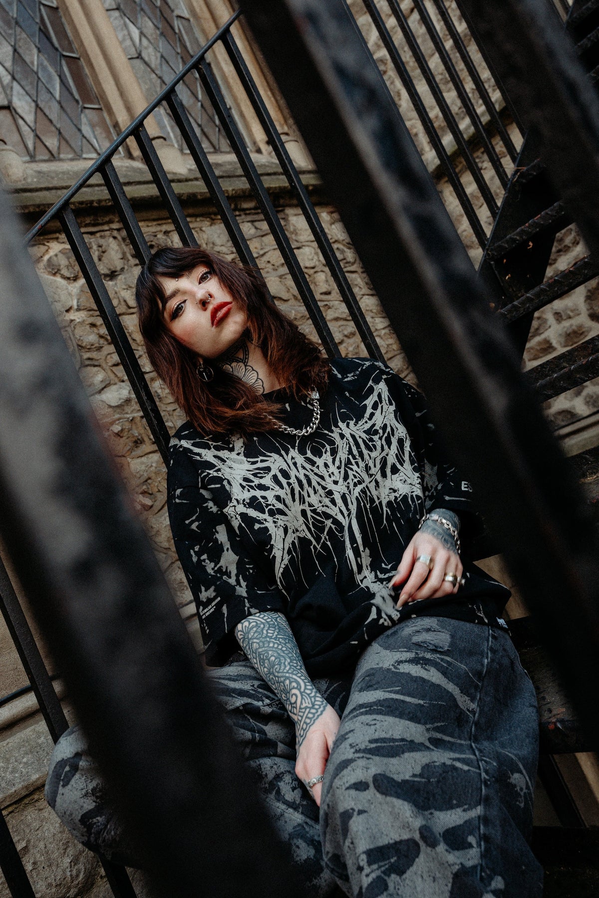 Spinebreaker (Black) - Oversized T-Shirt (200GSM)