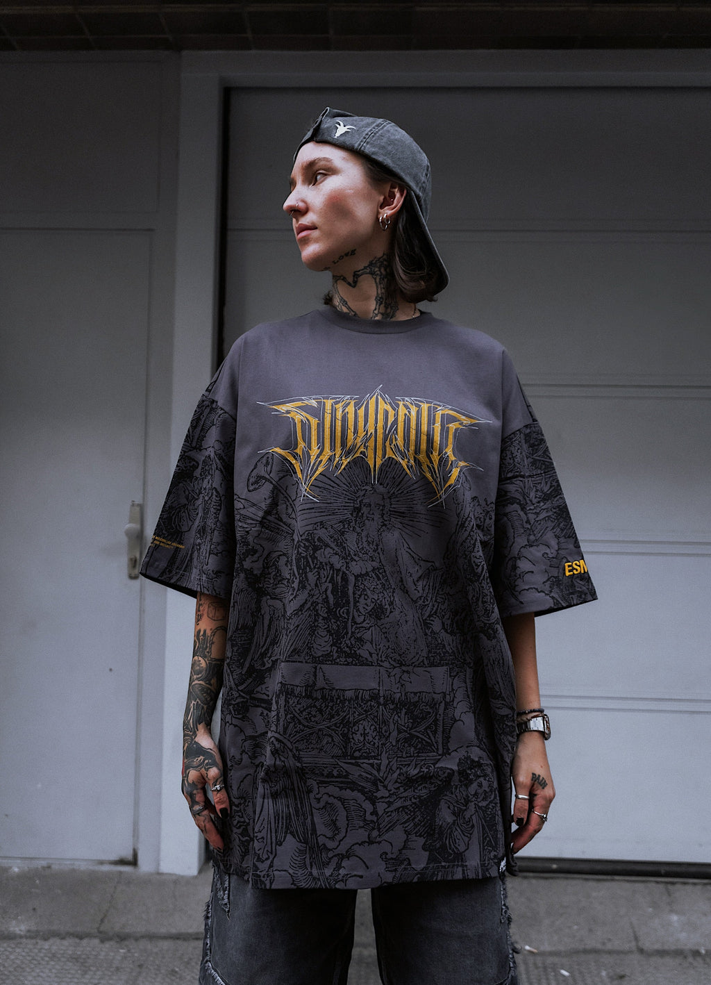 The Blackened Sun (Dark Grey) - Oversized T-Shirt (200GSM)