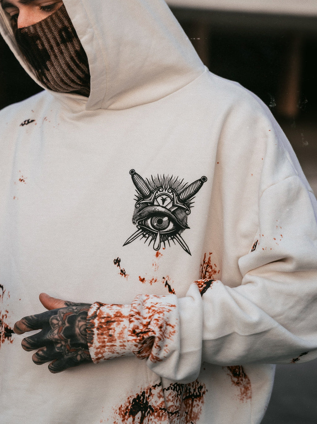 Think Twice (Rusty Bleached) - Oversized Hoodie (350GSM)