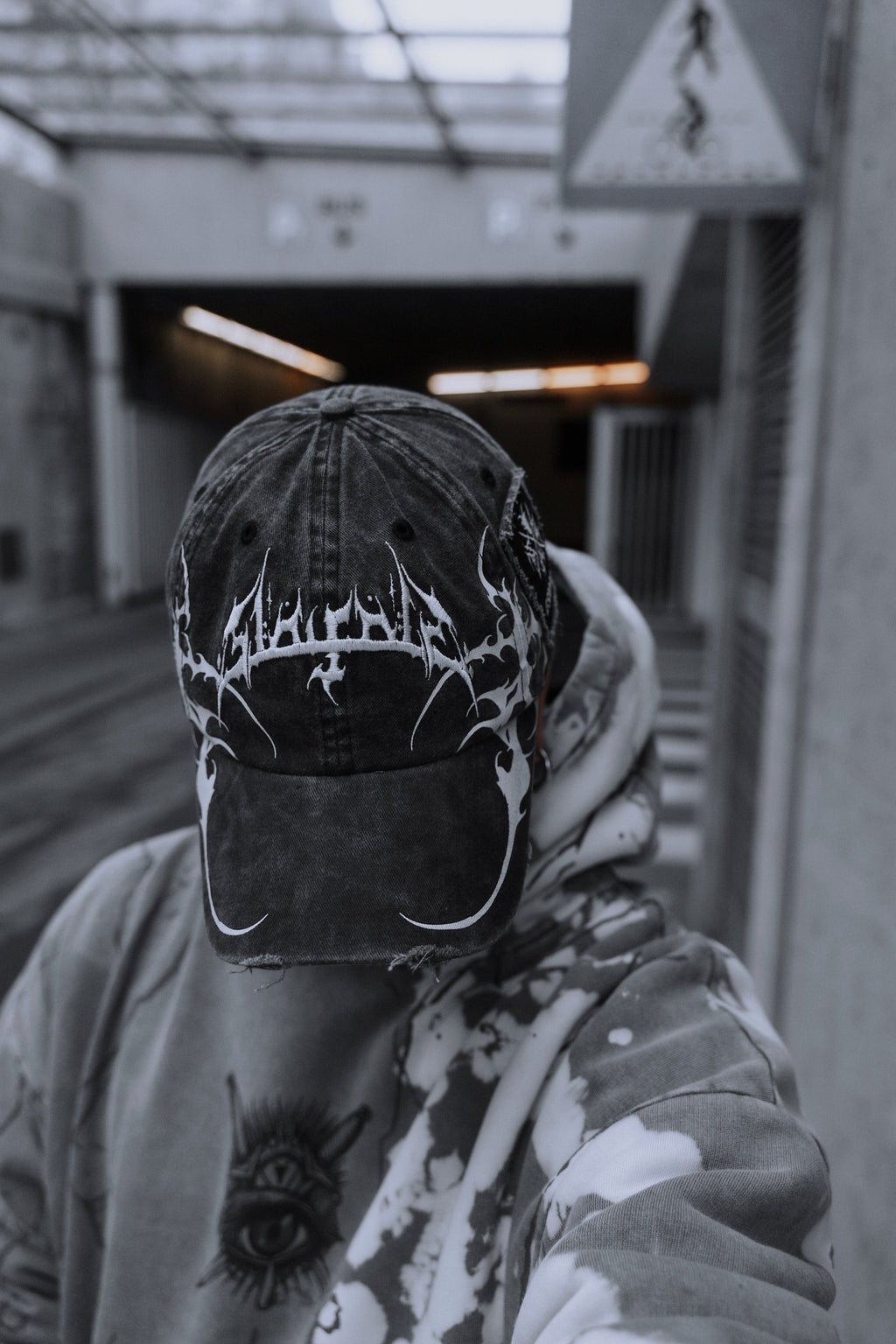 Veiled Origins - Bleached Dad Cap (White)