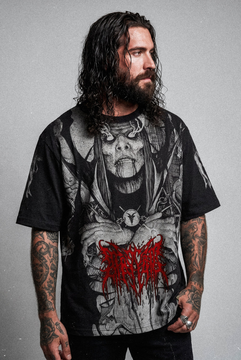 Vlad The Impaler (Black) - Oversized T-Shirt (200GSM)