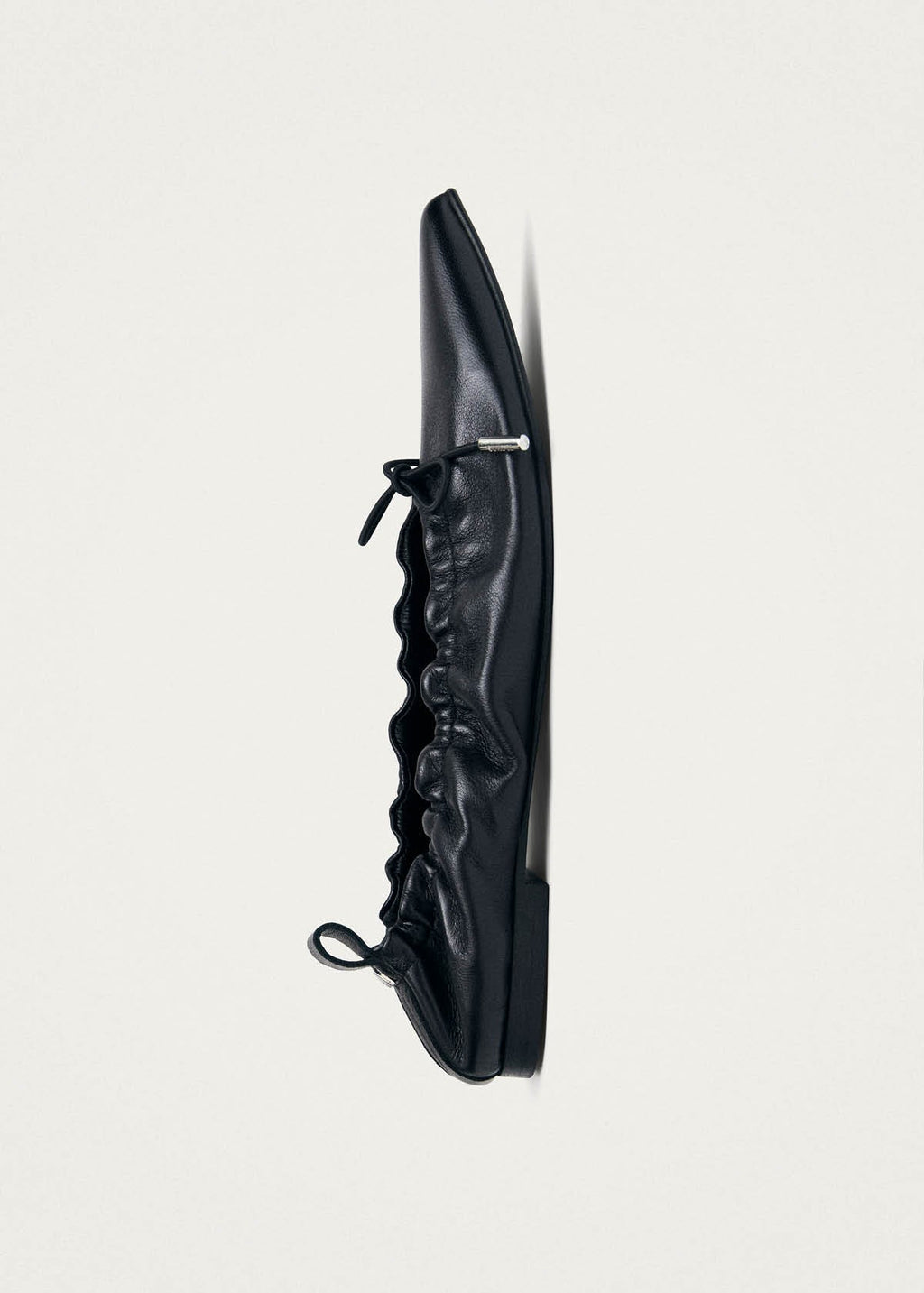 Arden Black Leather Ballet Flats