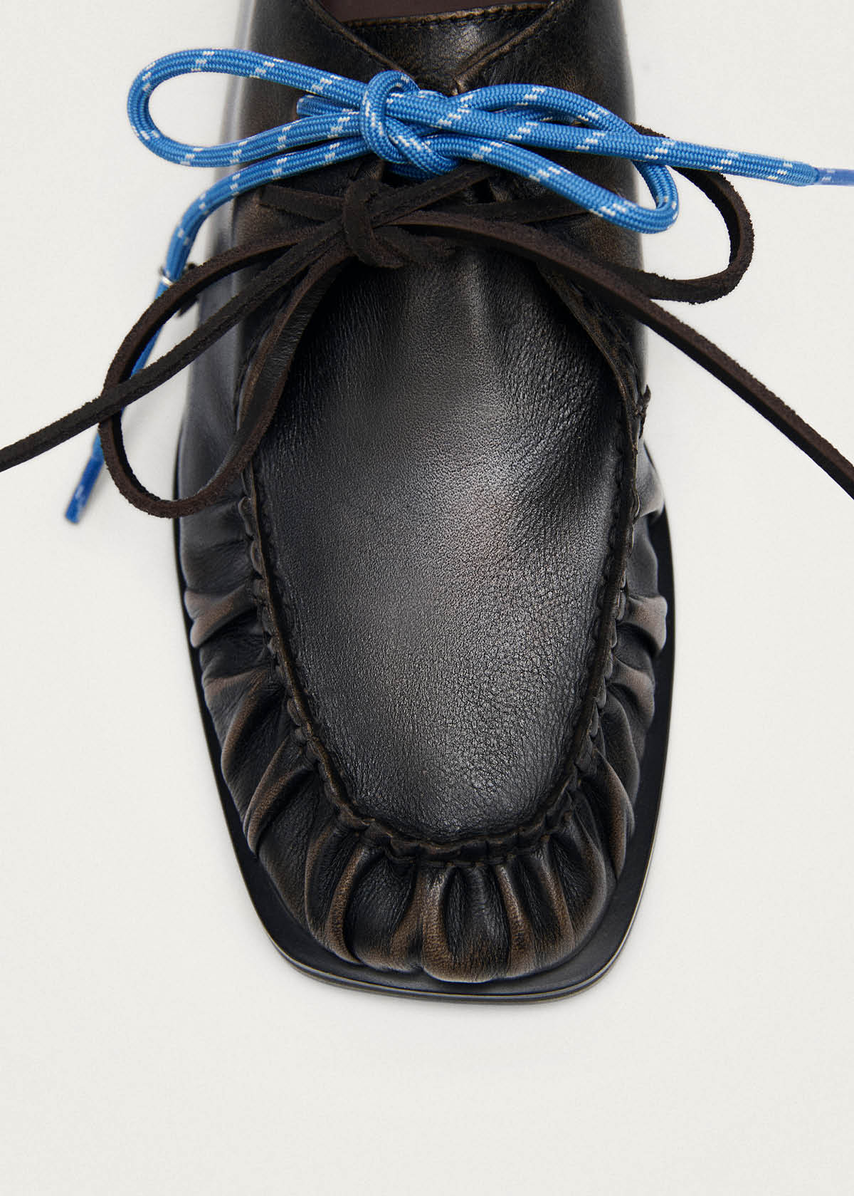 Dani Vintage Effect Brown Leather Oxfords