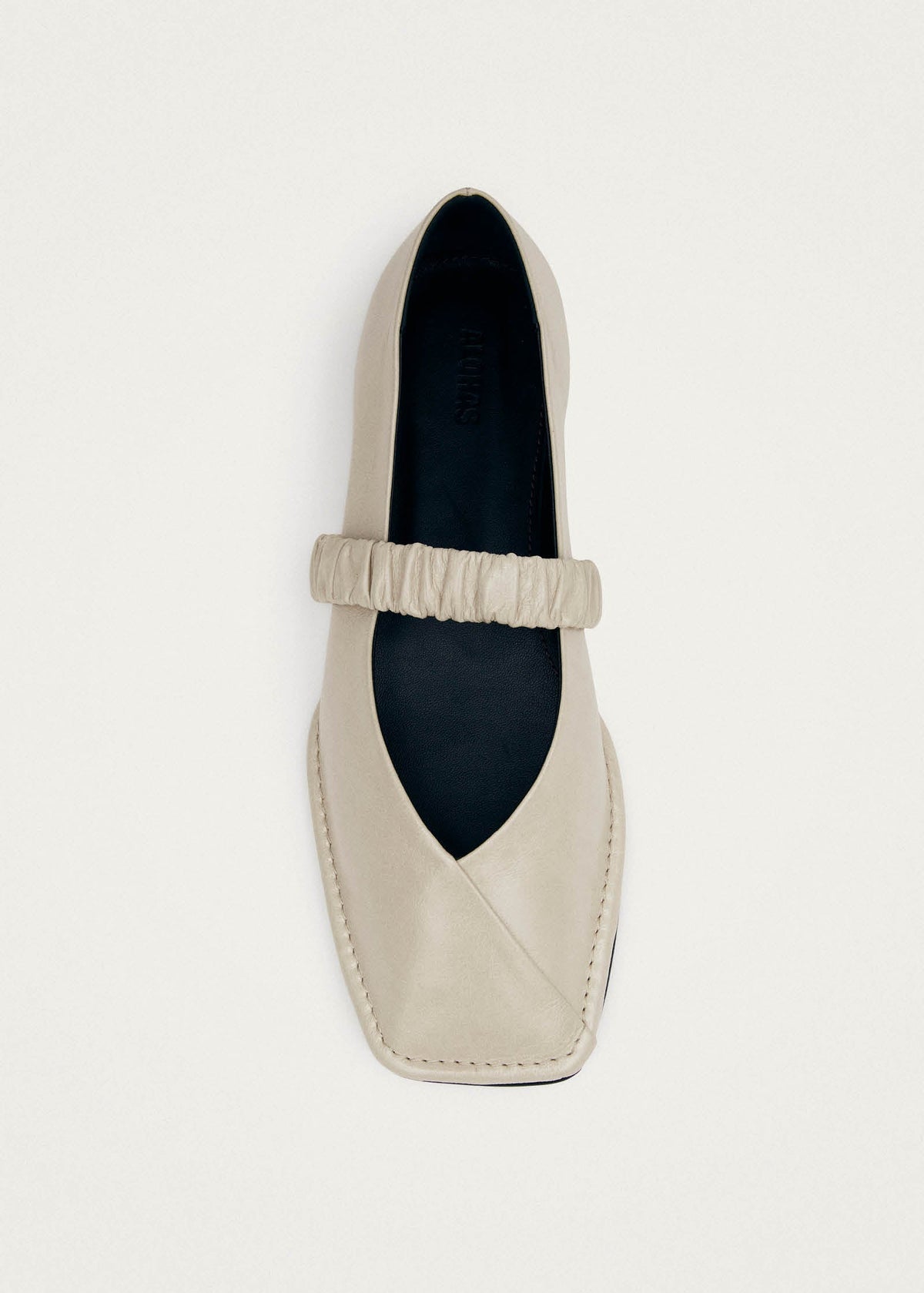 Lautan Cream Leather Ballet Flats