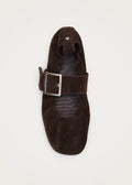 Sarea Suede Brown Leather Ballet Flats